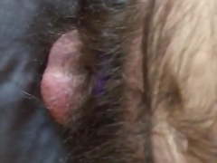 Mature Man Rubbing his Small Hairy Chubby Cock