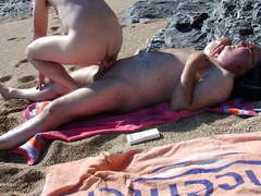 Young man sucking daddy's cock & getting fucked outdoors