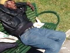 Str8 touching a homeless daddy bulge