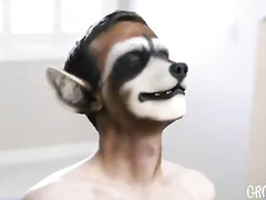 Hairy teen werewolf furry jock fucked bareback by daddy Satyr landlord cums