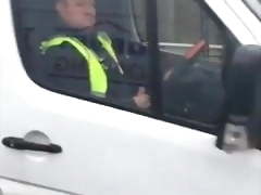 Str8 driver caught wanking