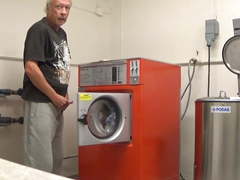 Norwegian Daddy in a public laundry